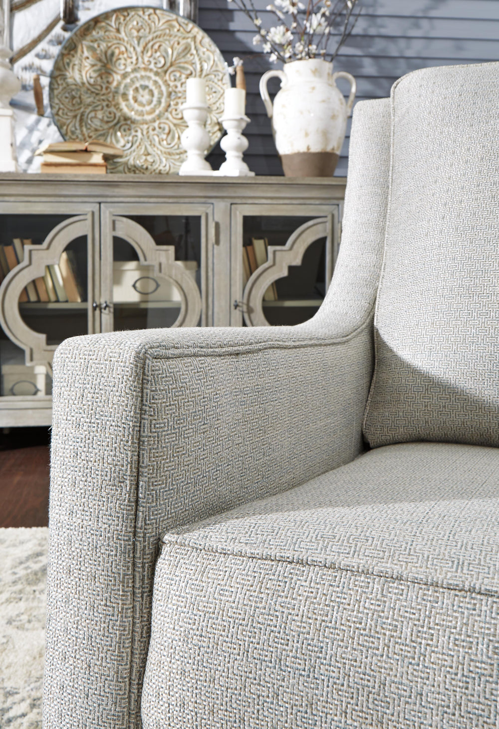 Kambria Swivel Glider Accent Chair - Beige (6)