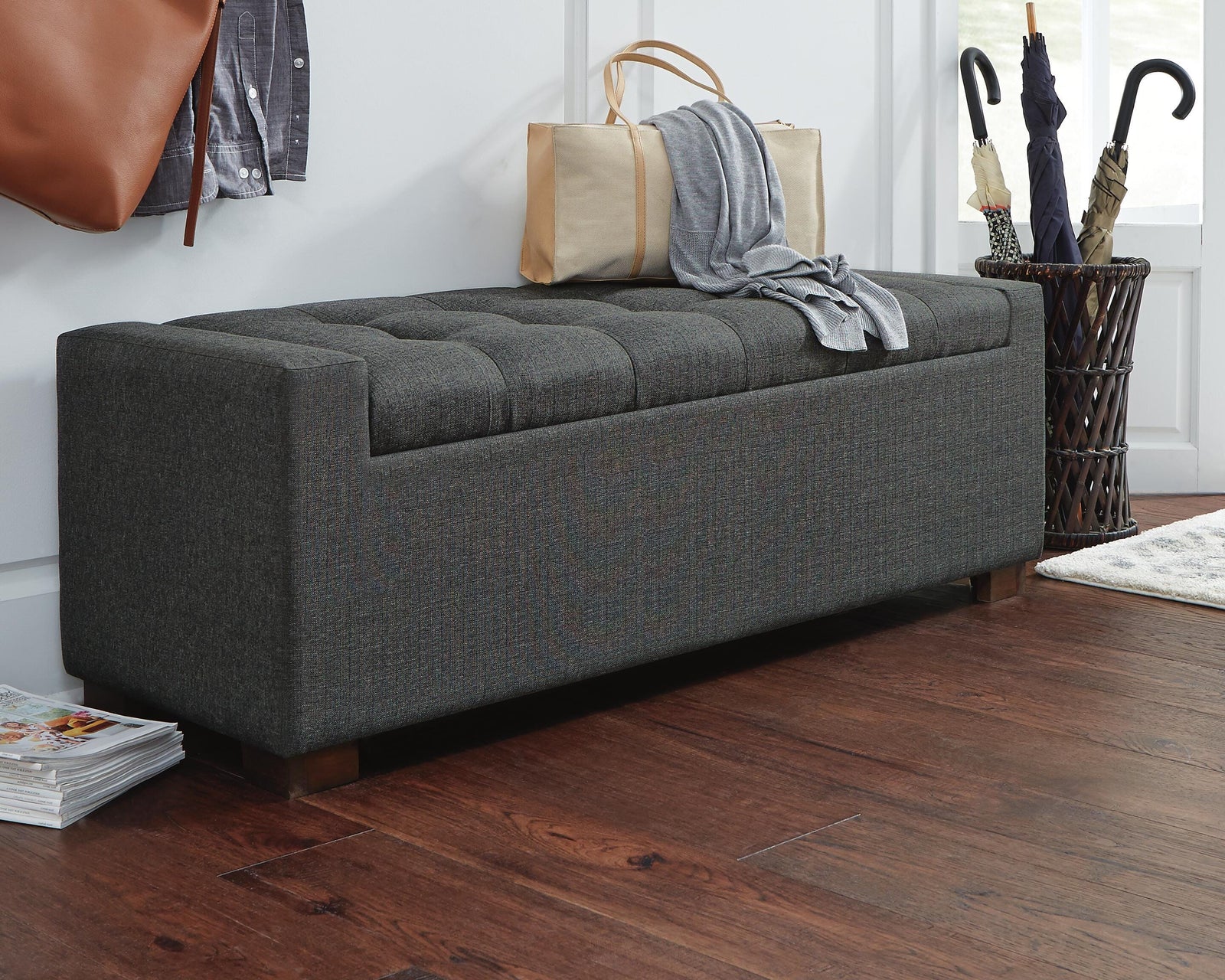 Cortwell Storage Bench - Gray (2)