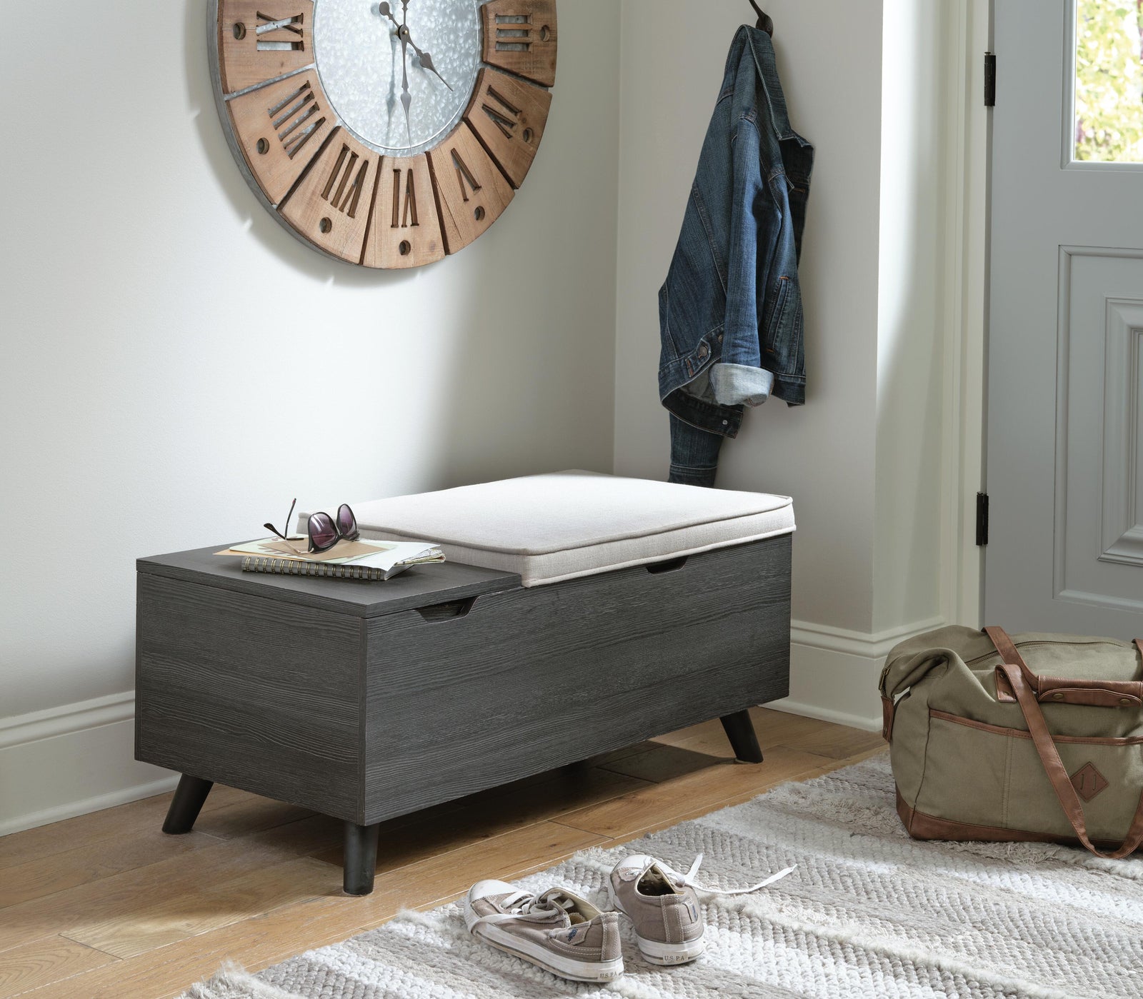 Yarlow Storage Bench - Dark Gray (2)
