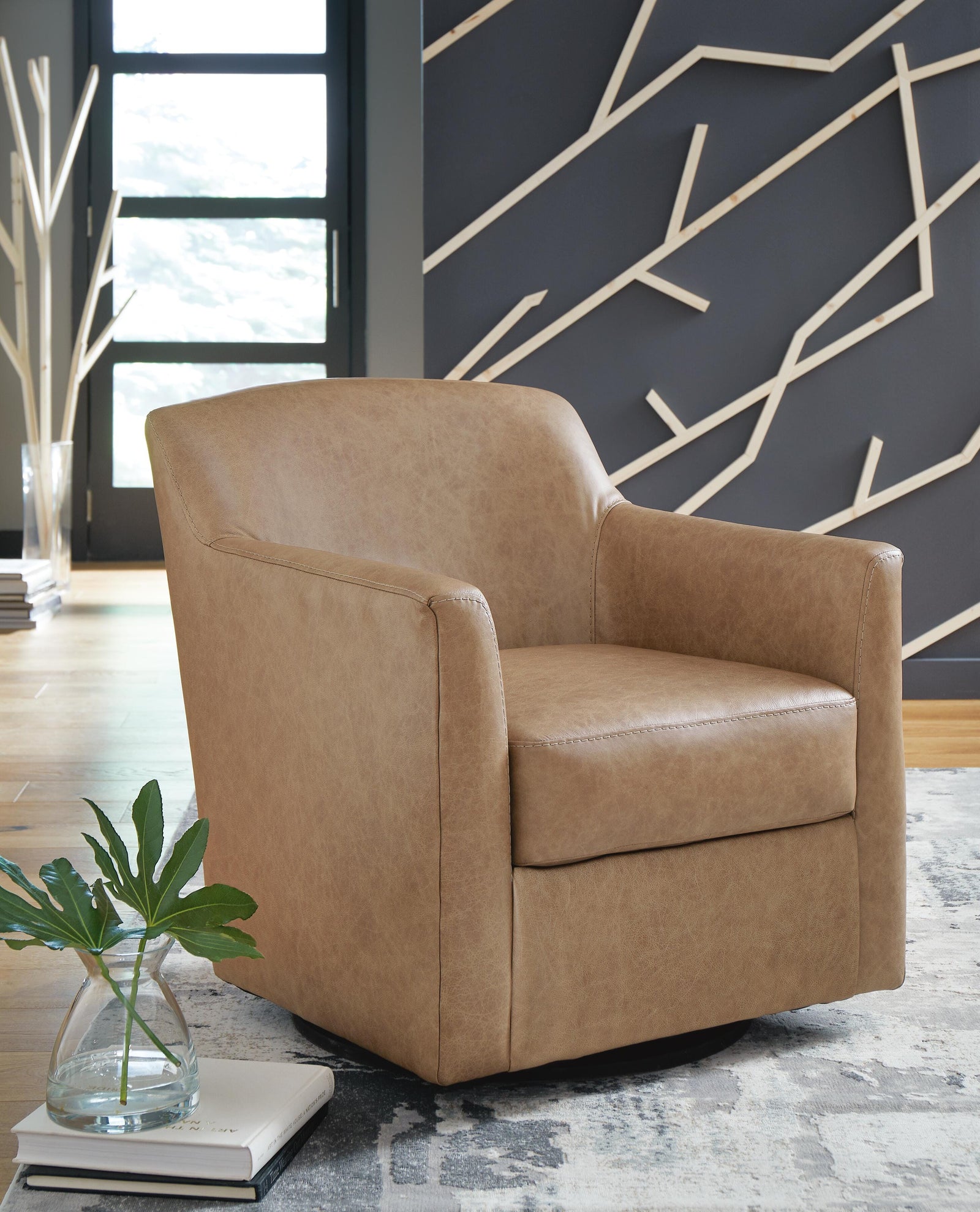 Bradney Swivel Accent Chair - Light Brown (2)