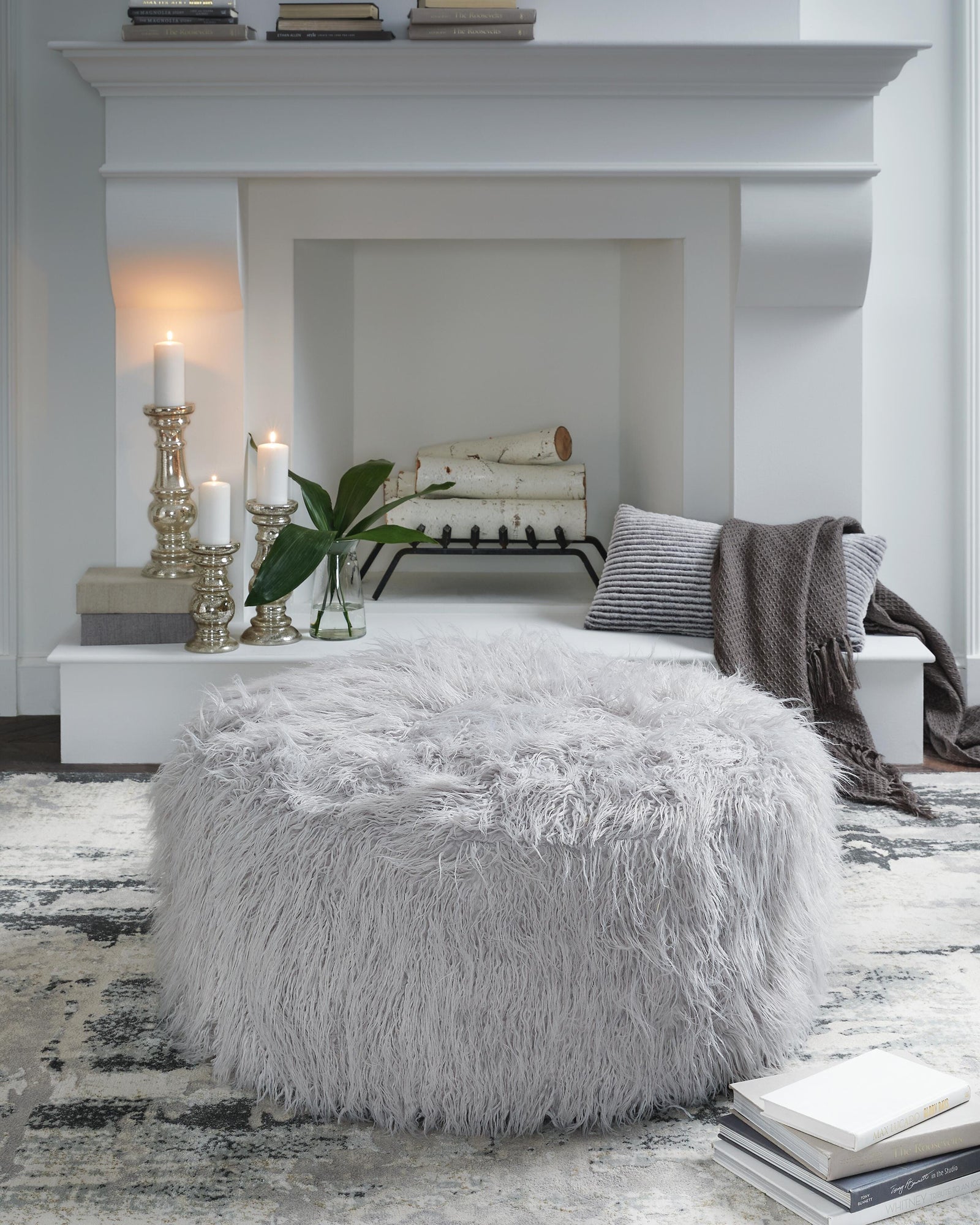 Galice Oversized Accent Ottoman - Gray (2)