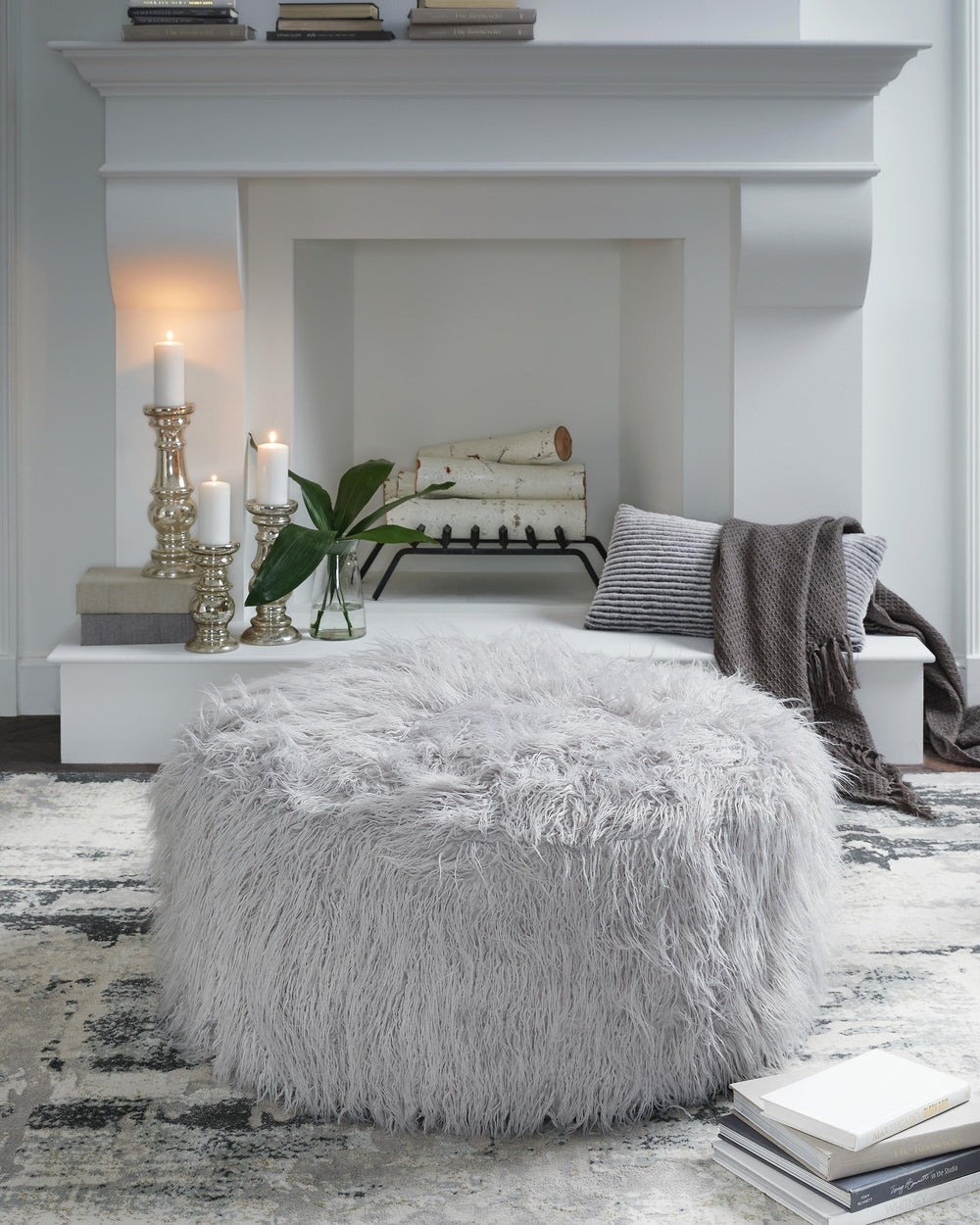 Galice Oversized Accent Ottoman - Gray (2)