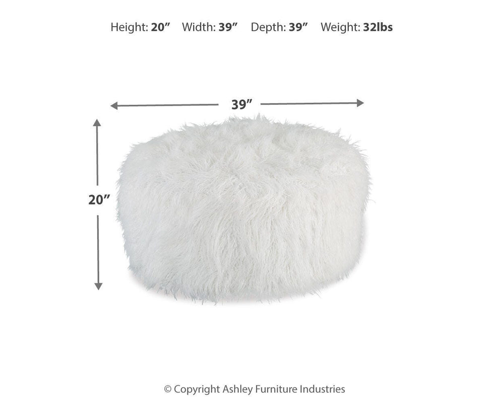 Galice Oversized Accent Ottoman - White (3)