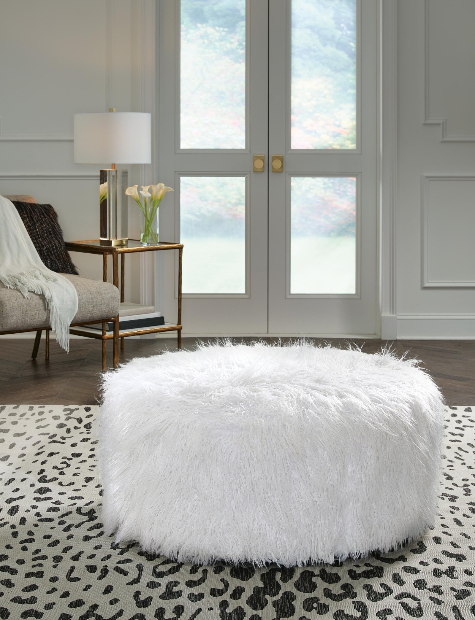 Galice Oversized Accent Ottoman - White (2)