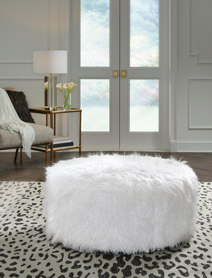 Galice Oversized Accent Ottoman - White (2)