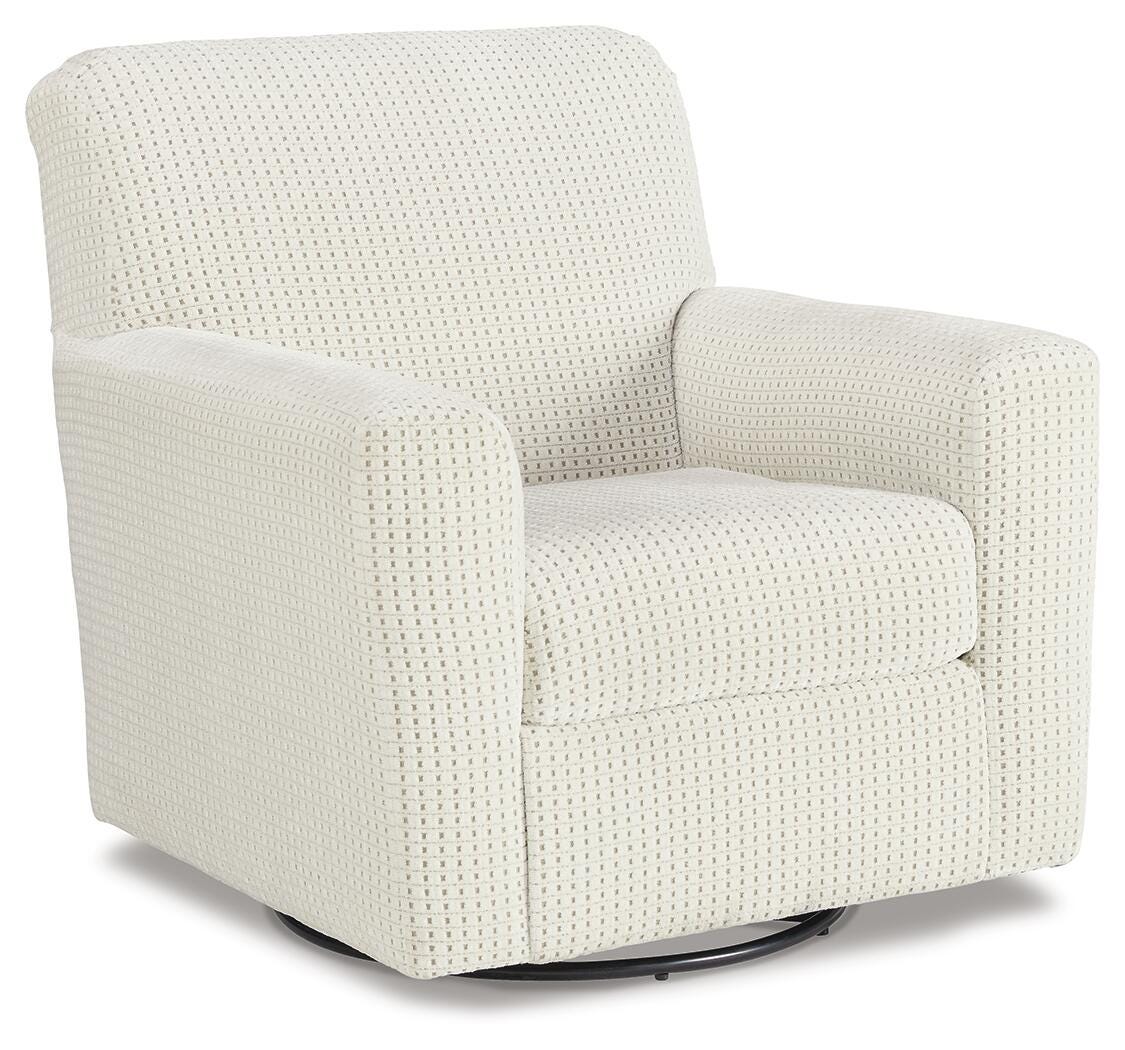 Herstow Swivel Glider Accent Chair - White (1)