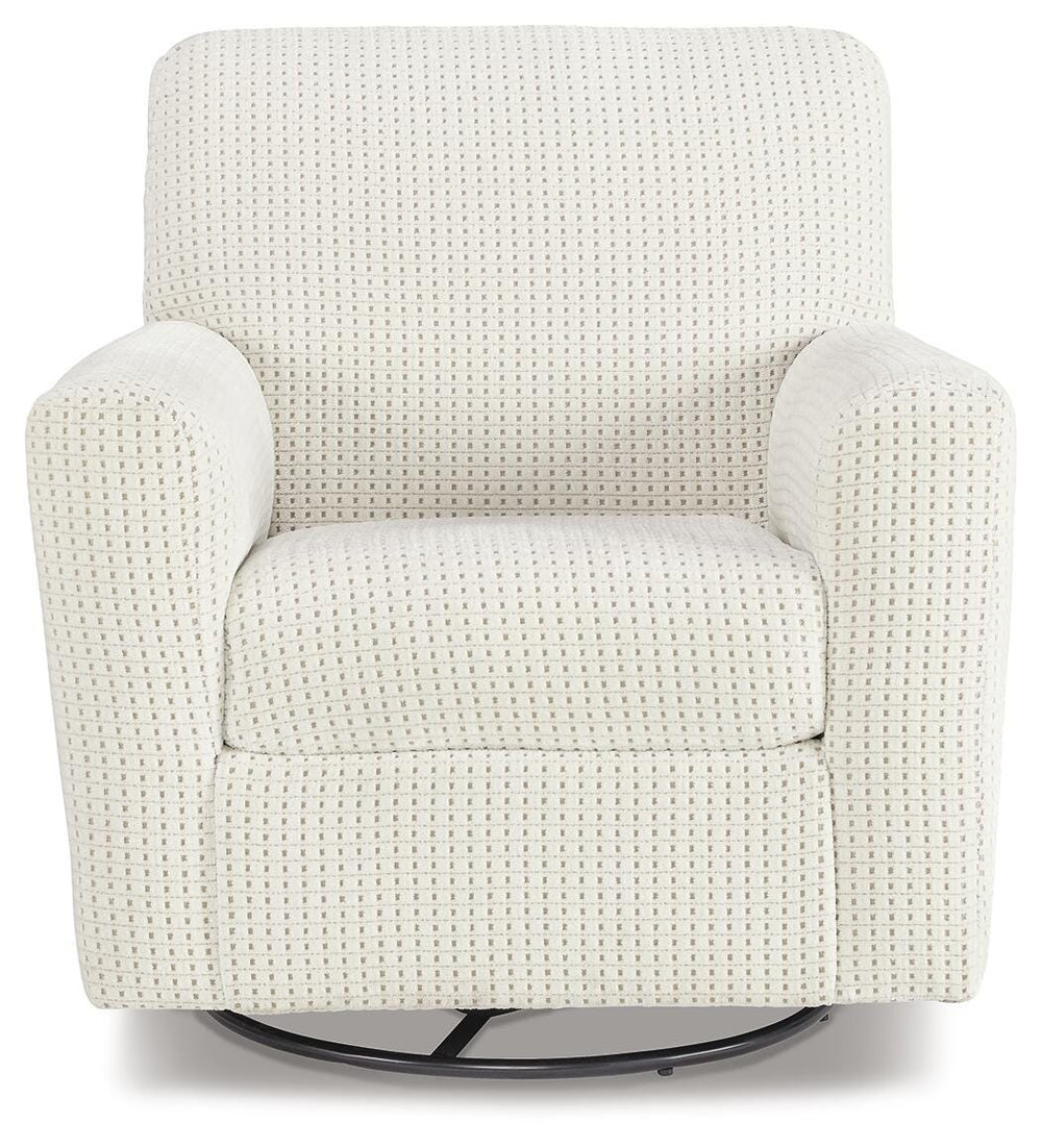Herstow Swivel Glider Accent Chair - White (3)
