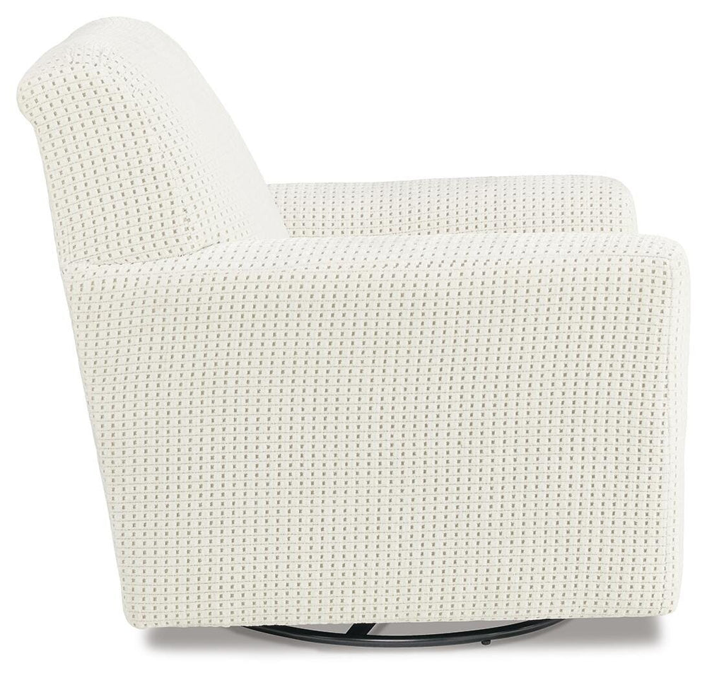 Herstow Swivel Glider Accent Chair - White (4)
