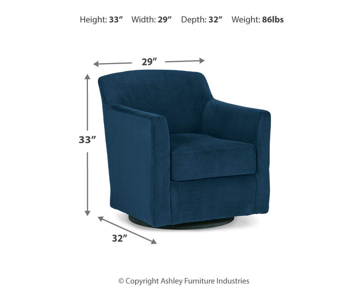 Bradney Swivel Accent Chair - Blue (6)