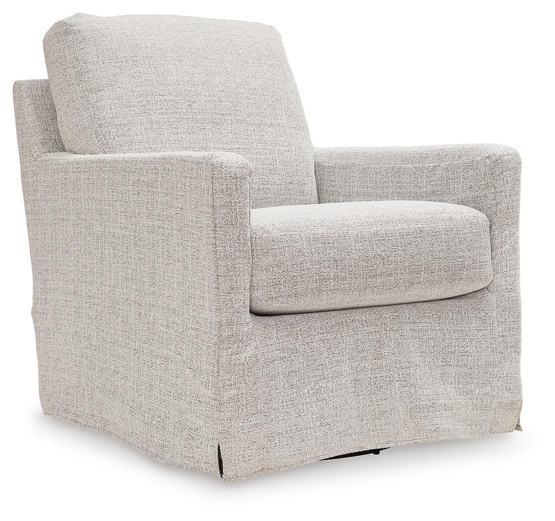 Nenana Next-Gen Nuvella Swivel Glider Accent Chair - Pearl Silver (1)