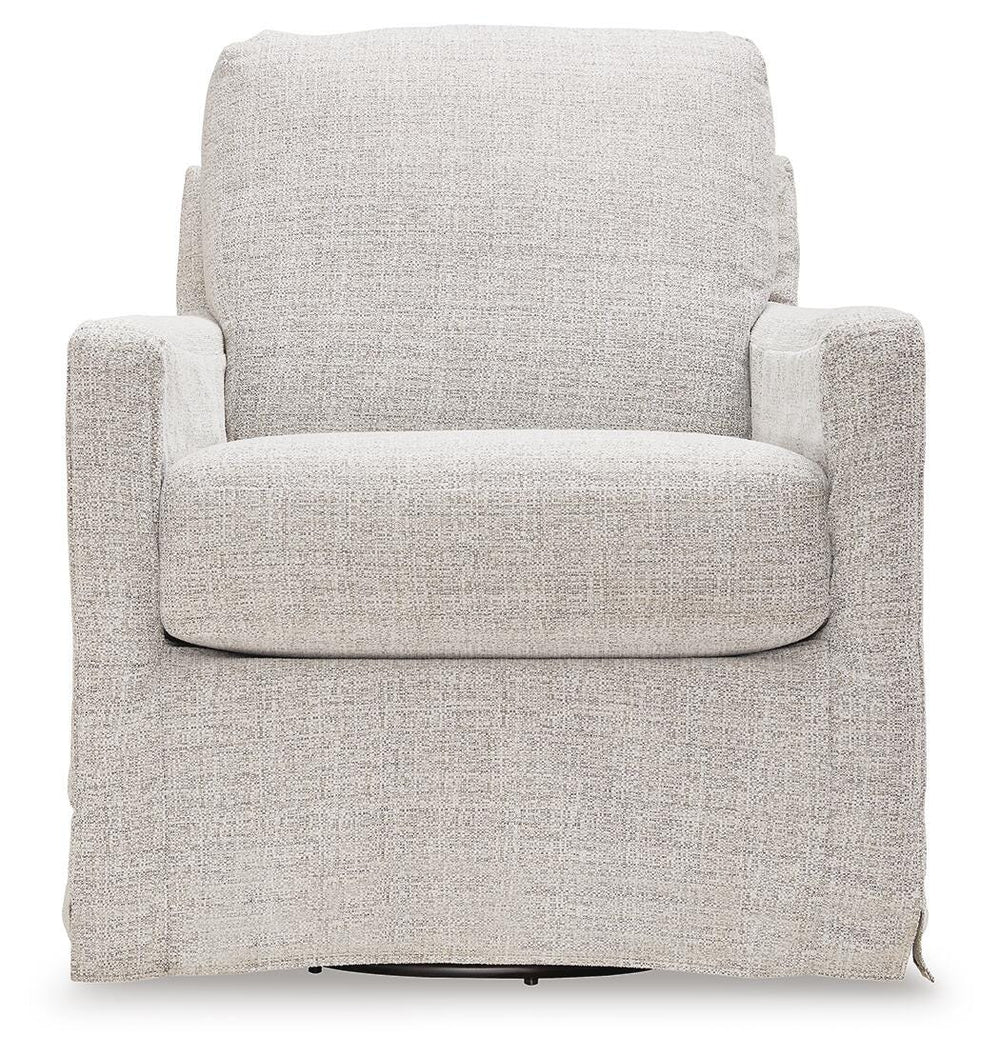 Nenana Next-Gen Nuvella Swivel Glider Accent Chair - Pearl Silver (3)
