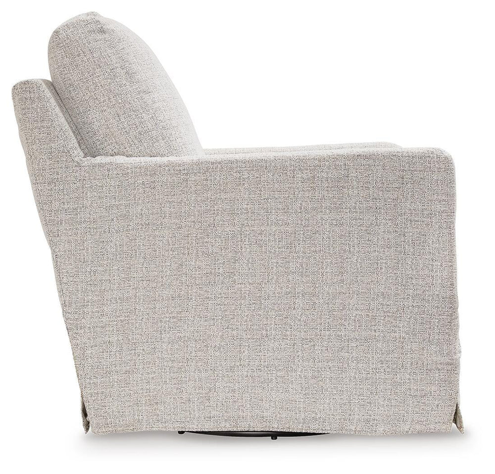 Nenana Next-Gen Nuvella Swivel Glider Accent Chair - Pearl Silver (4)