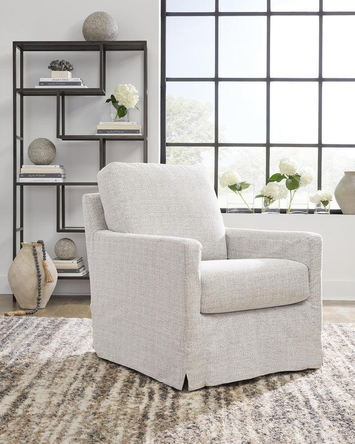 Nenana Next-Gen Nuvella Swivel Glider Accent Chair - Pearl Silver (2)