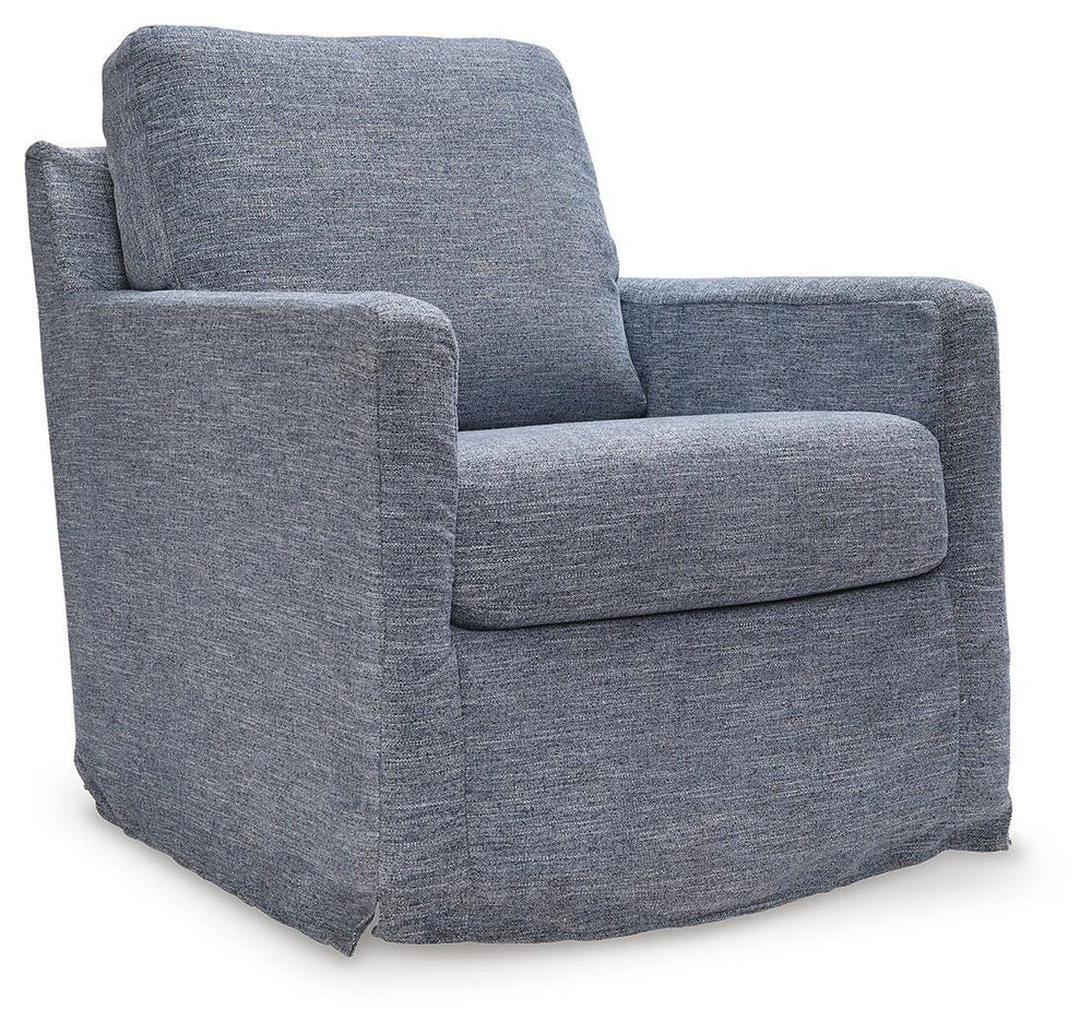 Nenana Next-Gen Nuvella Swivel Glider Accent Chair - Blue (1)