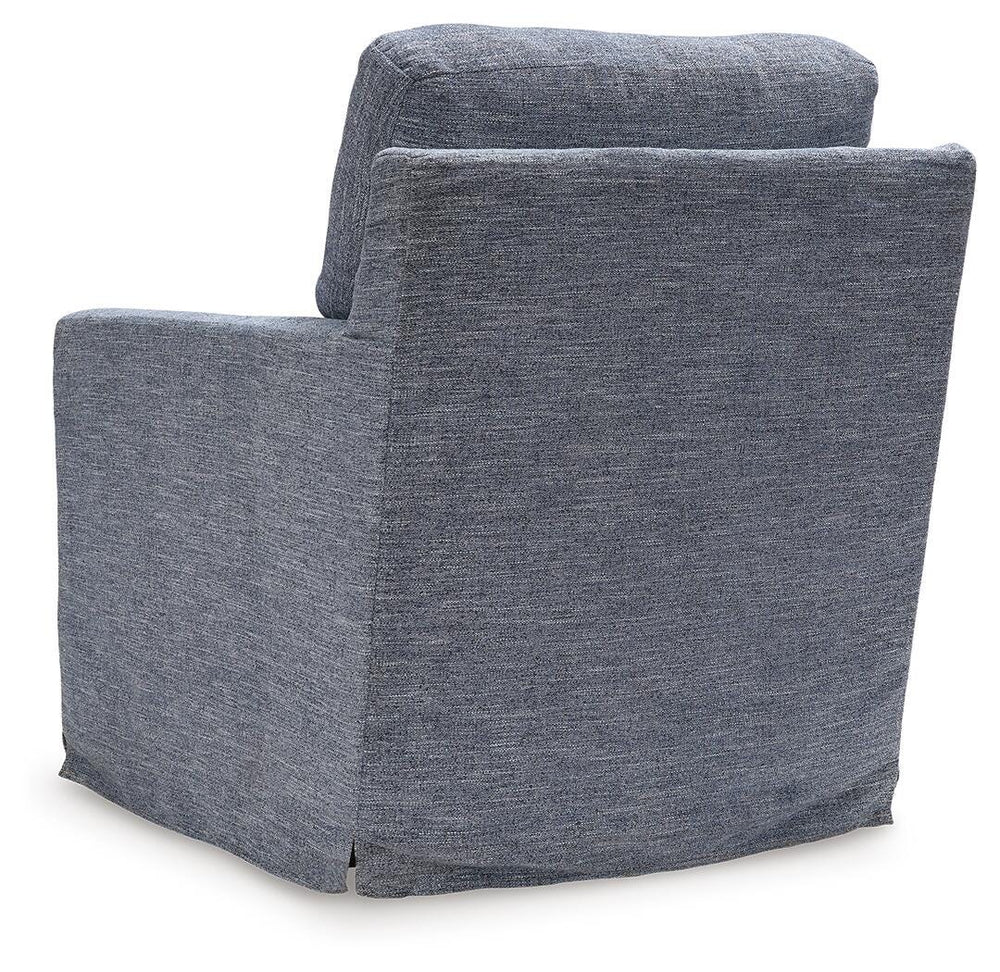 Nenana Next-Gen Nuvella Swivel Glider Accent Chair - Blue (5)