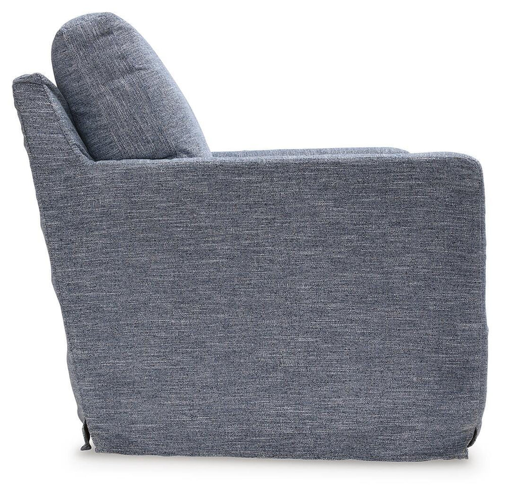 Nenana Next-Gen Nuvella Swivel Glider Accent Chair - Blue (4)