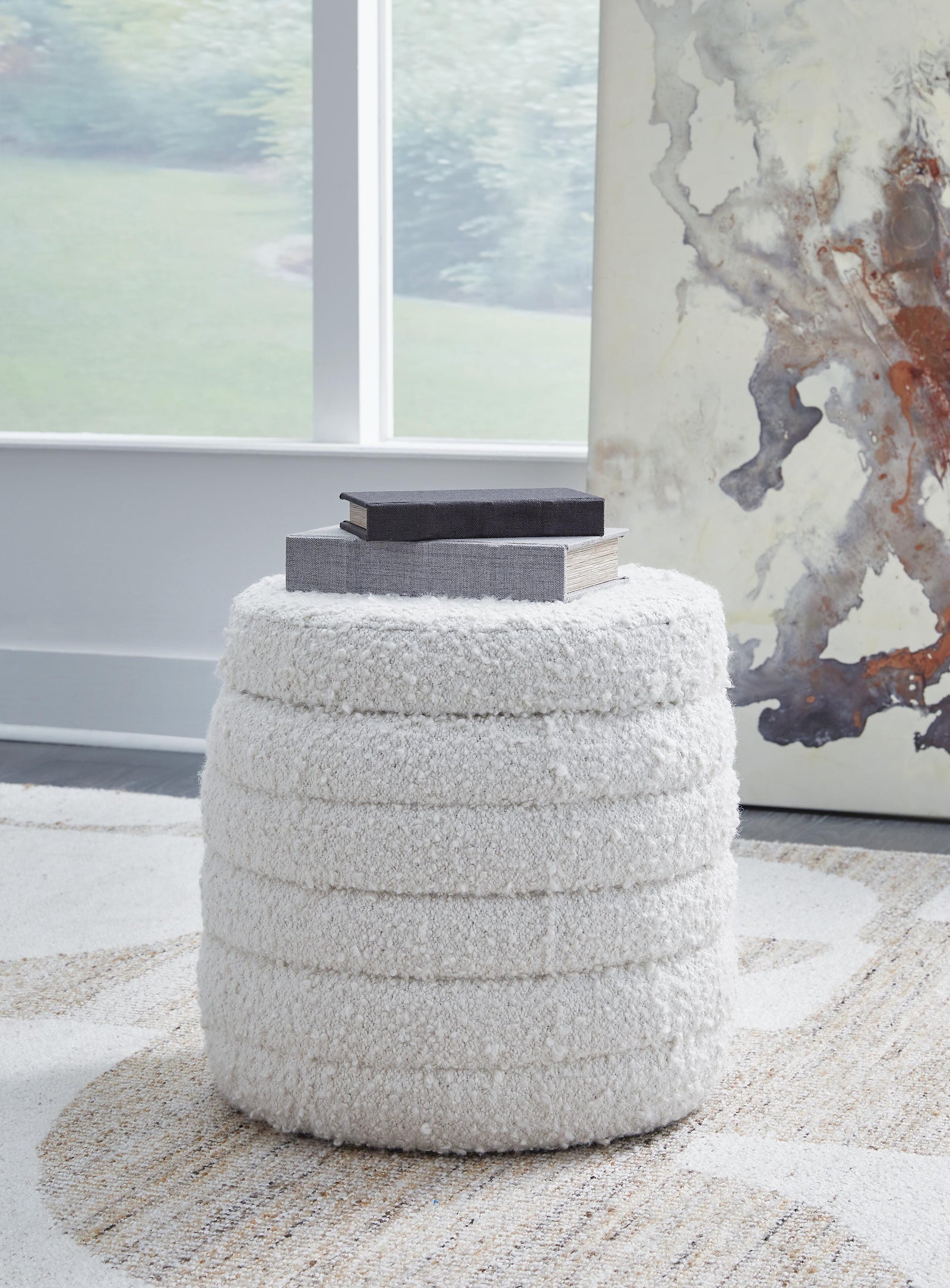 Duntler Storage Ottoman - Pearl Silver (2)