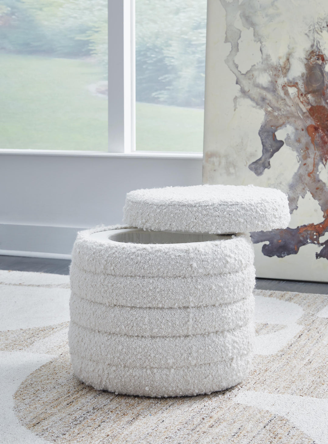 Duntler Storage Ottoman - Pearl Silver (4)