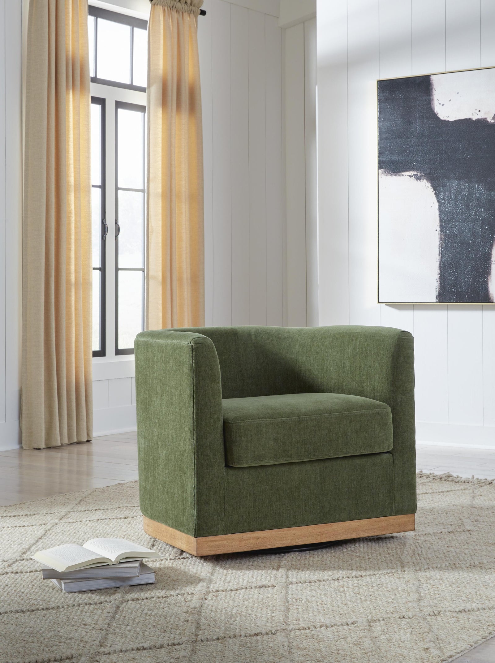Jersonlow Swivel Accent Chair - Green (2)