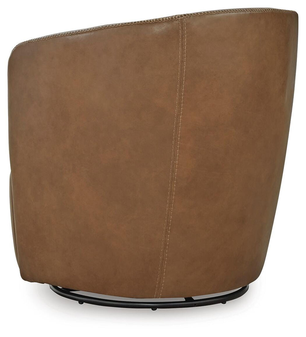 Kierreys Swivel Accent Chair - Light Brown (5)