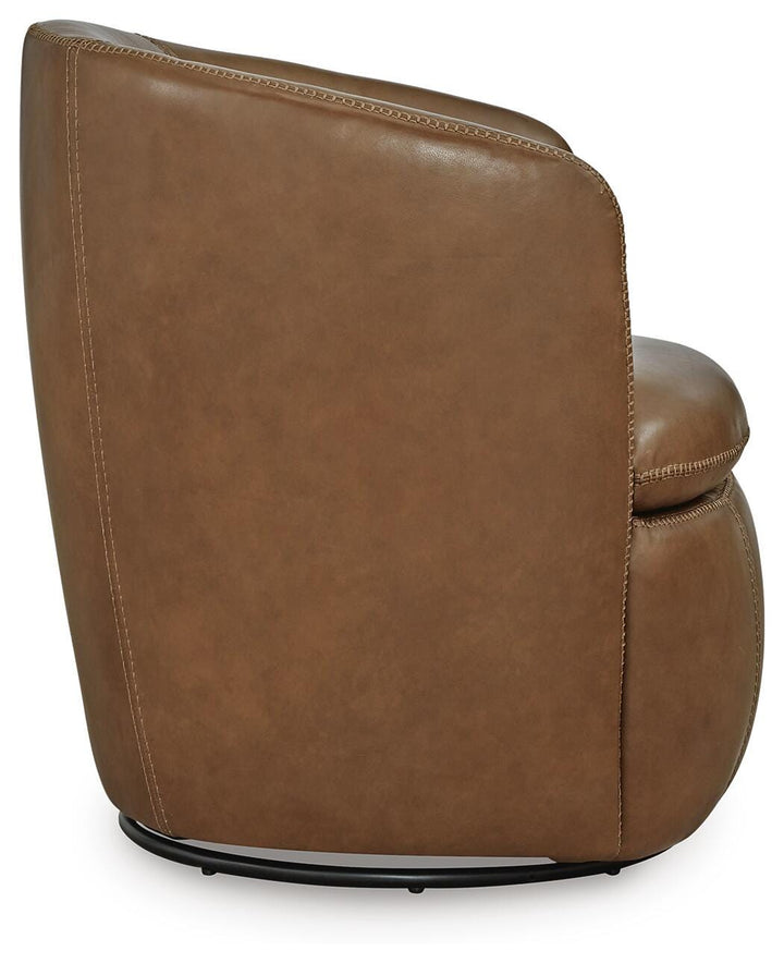 Kierreys Swivel Accent Chair - Light Brown (4)