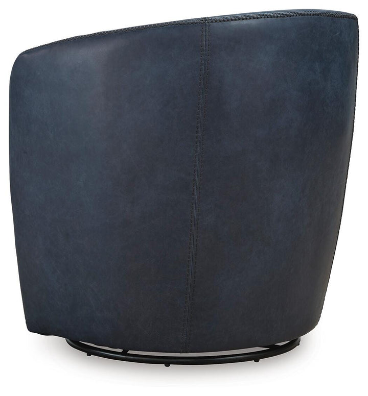 Kierreys Swivel Accent Chair - Blue (5)
