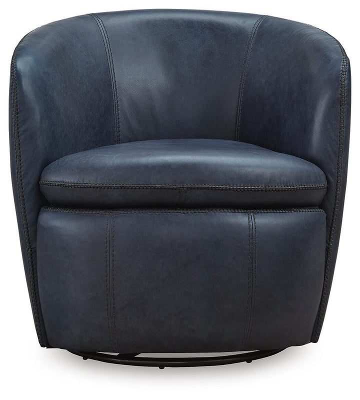 Kierreys Swivel Accent Chair - Blue (3)