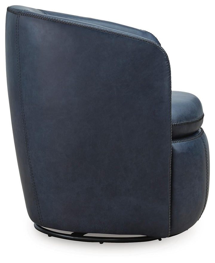 Kierreys Swivel Accent Chair - Blue (4)