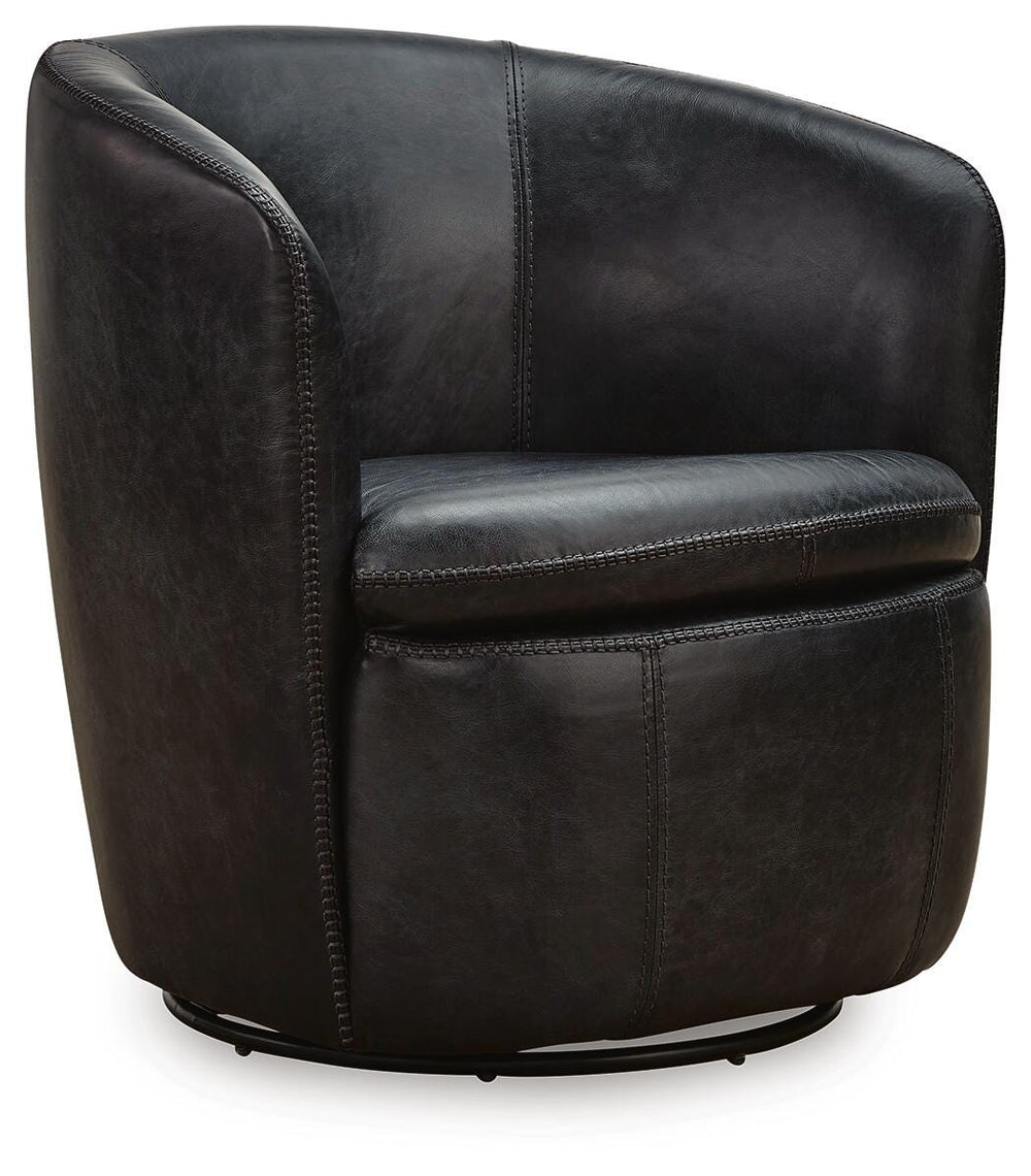 Kierreys Swivel Accent Chair - Black (1)