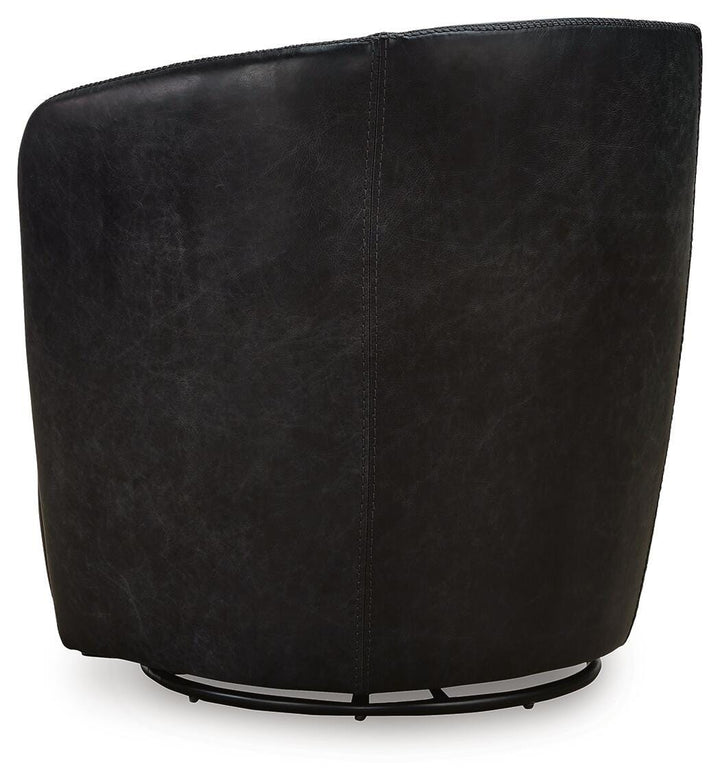 Kierreys Swivel Accent Chair - Black (5)
