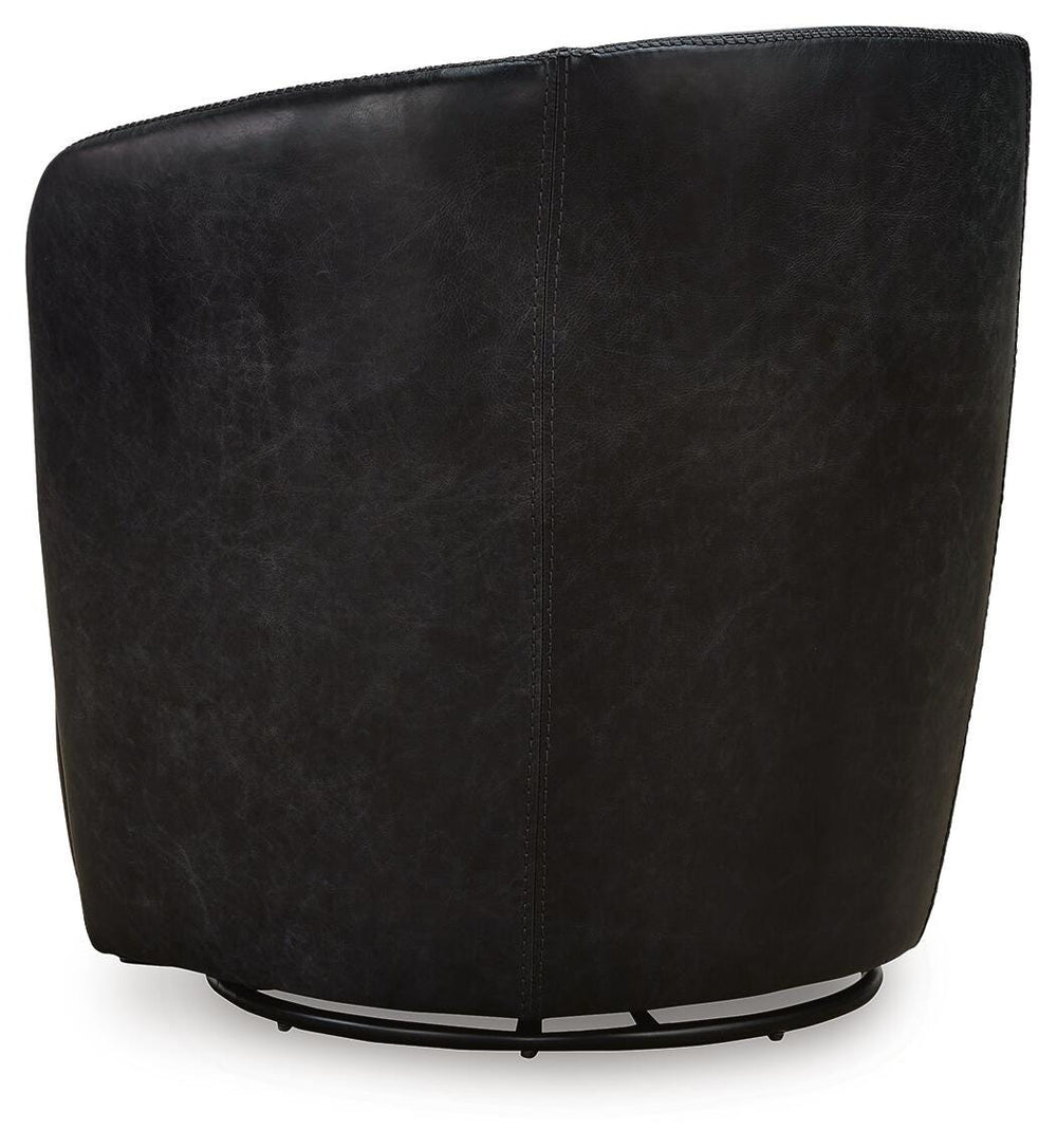 Kierreys Swivel Accent Chair - Black (5)