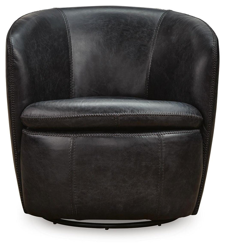 Kierreys Swivel Accent Chair - Black (3)