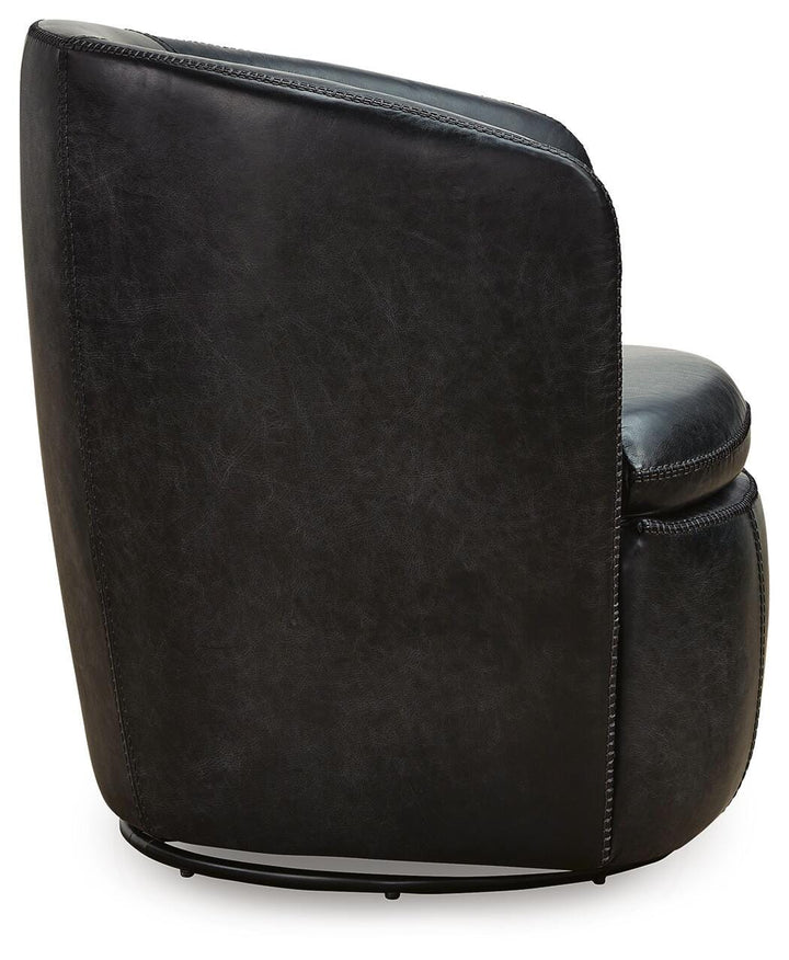 Kierreys Swivel Accent Chair - Black (4)