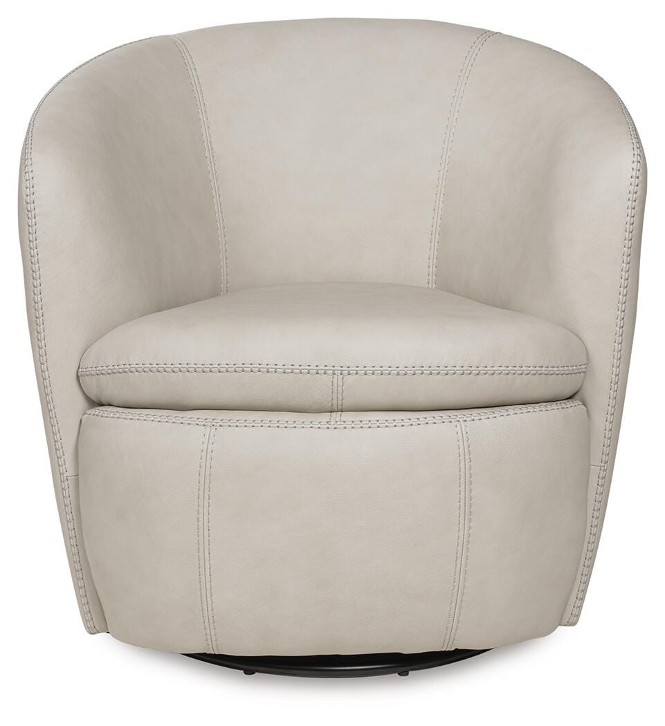Kierreys Swivel Accent Chair - Beige (3)