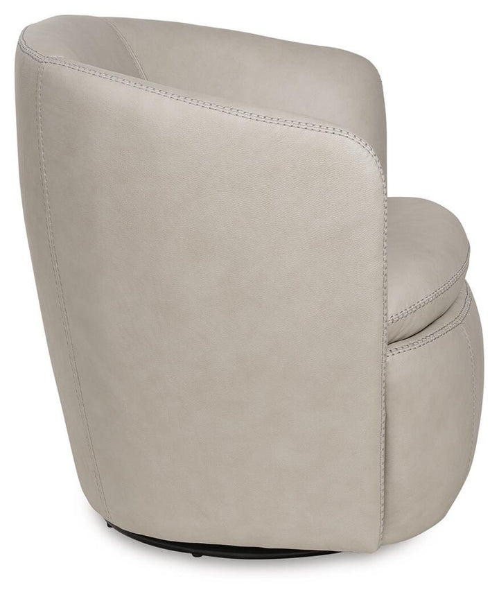 Kierreys Swivel Accent Chair - Beige (4)