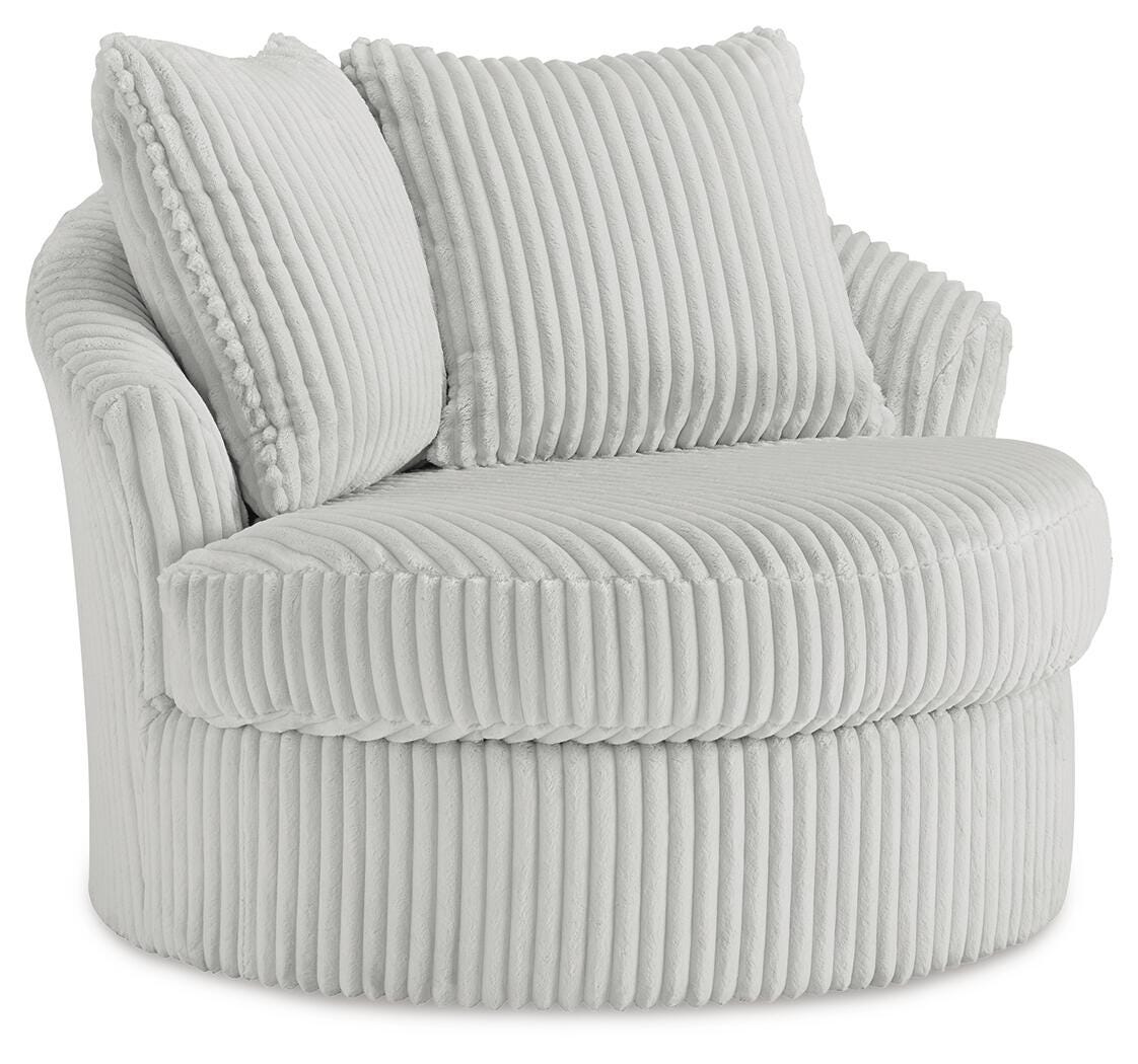 Gramwell Swivel Accent Chair - Pearl Silver (1)
