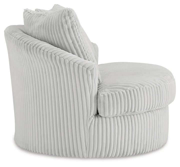 Gramwell Swivel Accent Chair - Pearl Silver (4)