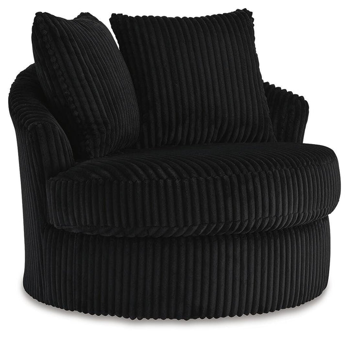 Gramwell Swivel Accent Chair - Black (1)