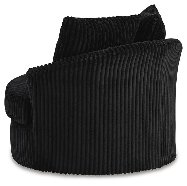 Gramwell Swivel Accent Chair - Black (5)