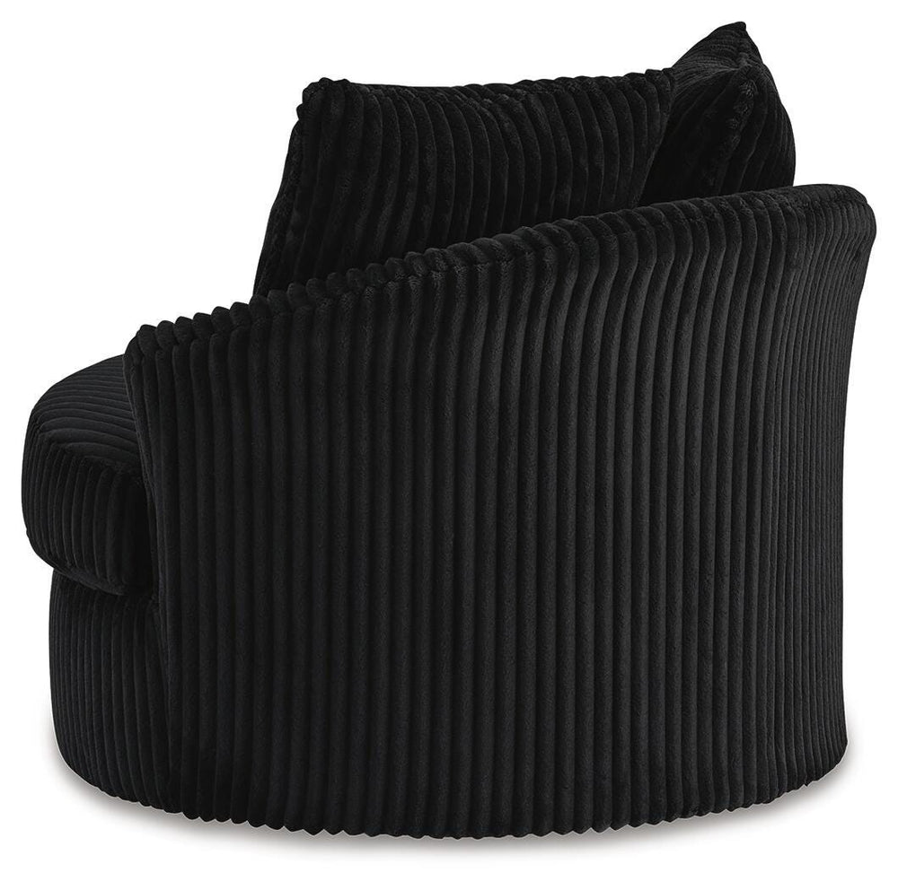 Gramwell Swivel Accent Chair - Black (5)