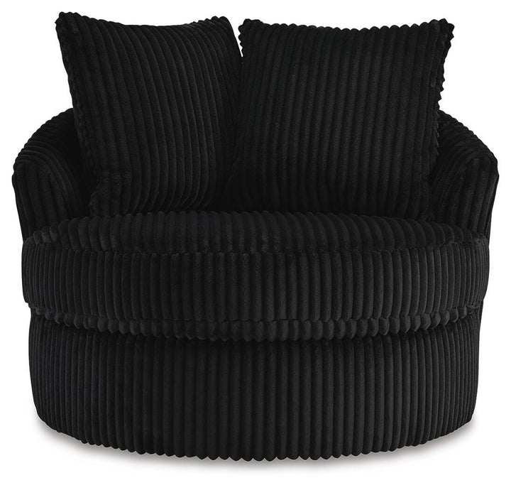 Gramwell Swivel Accent Chair - Black (3)