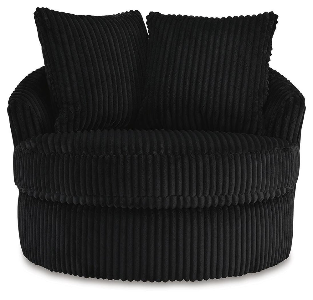 Gramwell Swivel Accent Chair - Black (3)