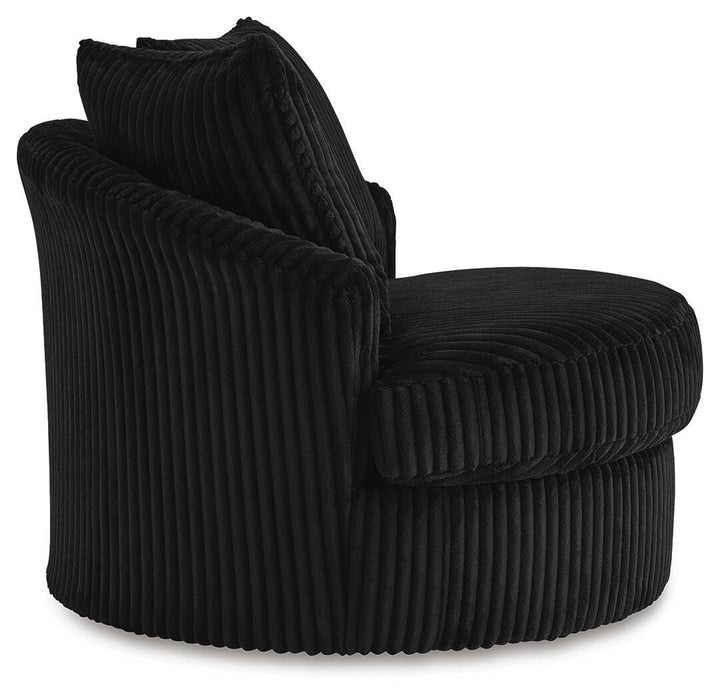 Gramwell Swivel Accent Chair - Black (4)