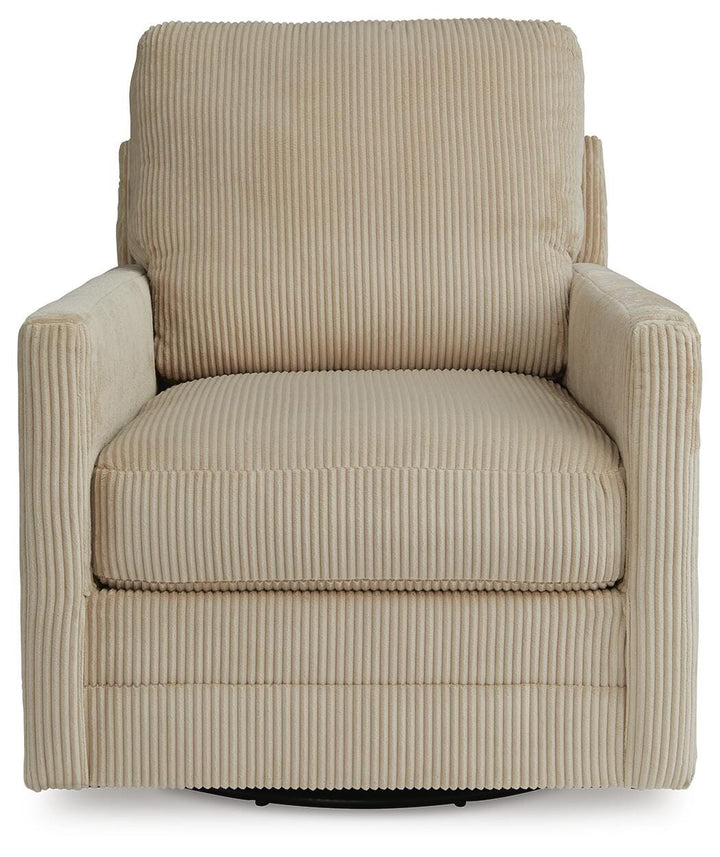 Icaman Swivel Accent Chair - Beige (3)