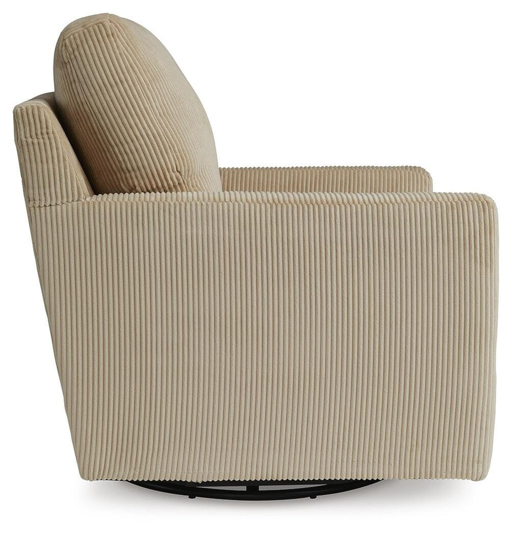 Icaman Swivel Accent Chair - Beige (4)
