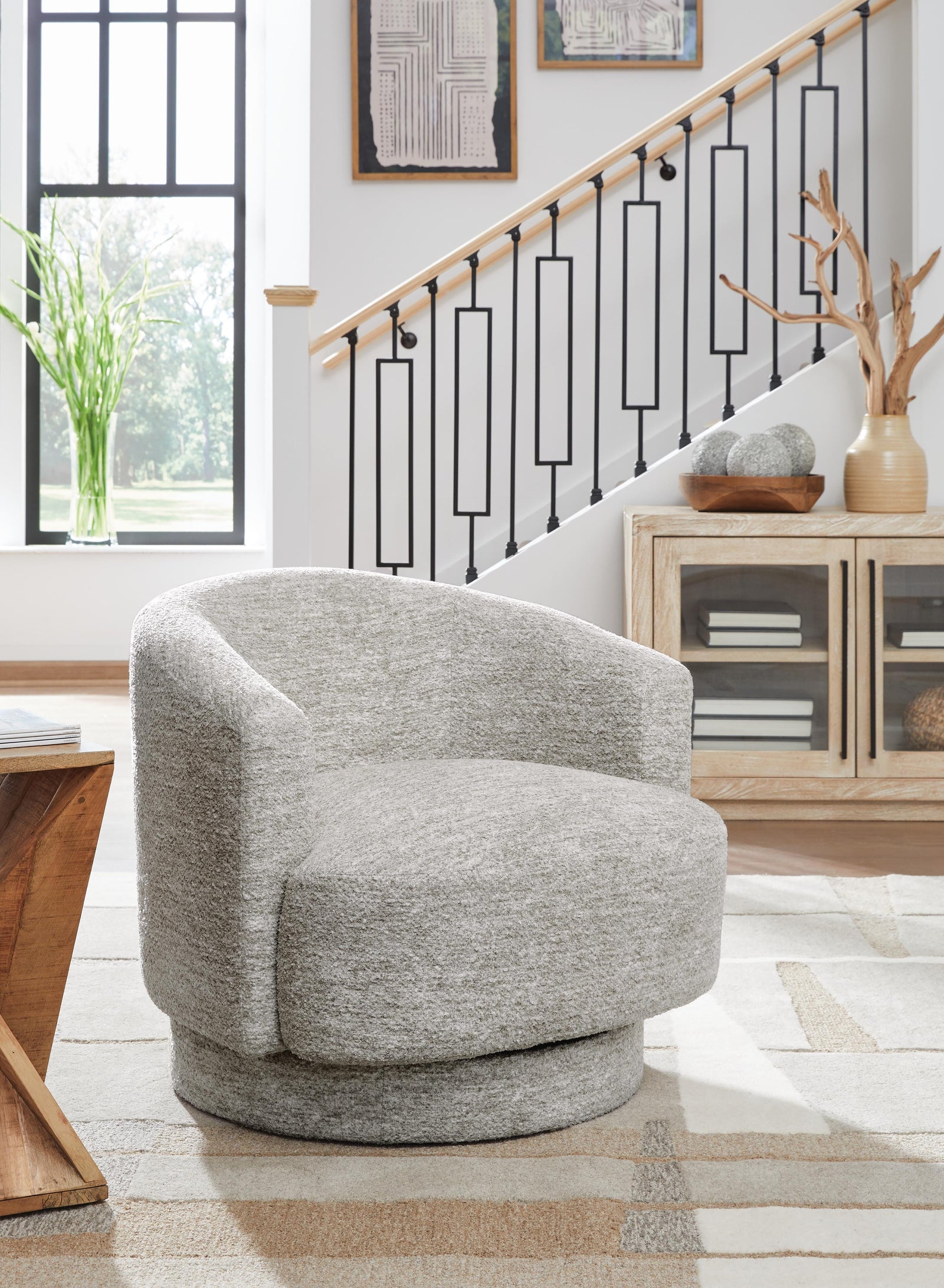 Wardsor Swivel Accent Chair - Gray (2)