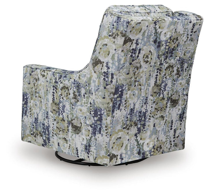 Dustinford Swivel Glider Accent Chair - Blue (5)