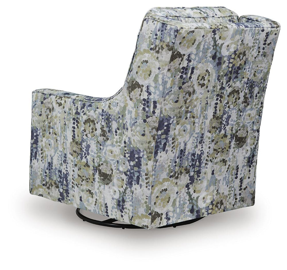 Dustinford Swivel Glider Accent Chair - Blue (5)