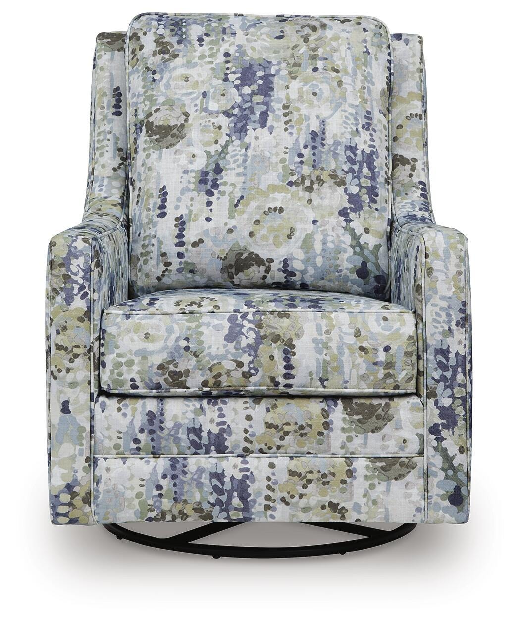 Dustinford Swivel Glider Accent Chair - Blue (3)