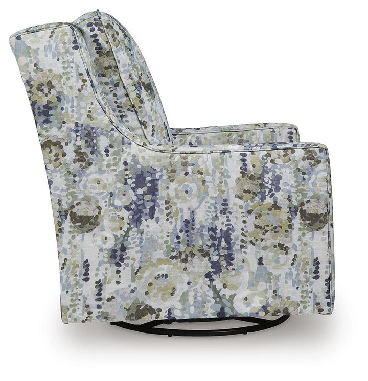 Dustinford Swivel Glider Accent Chair - Blue (4)